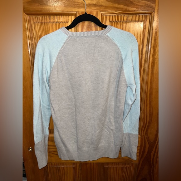 FRENCH CONNECTION Light Blue and Grey Cotton Sweater - Super Cute for Work - Picture 2 of 3